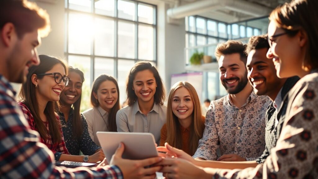 Ecommerce community collaborating online.