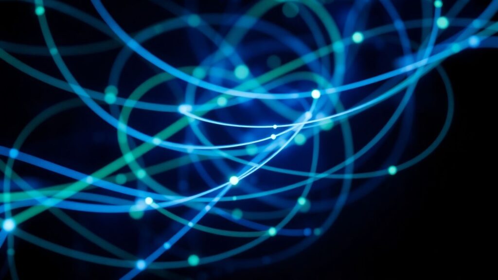 Abstract visualization of global economic interconnectedness and data flow.