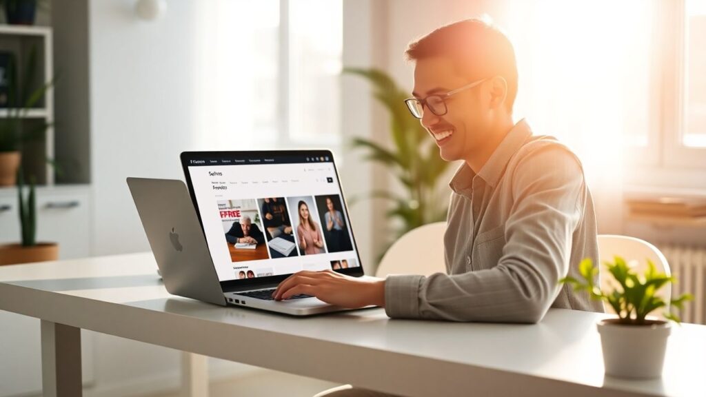 Person working on laptop in home office