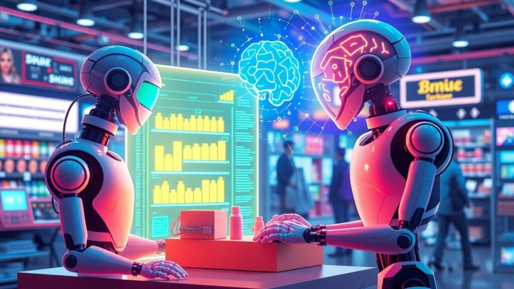 AI-powered dropshipping e-commerce futuristic interface